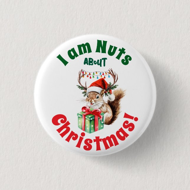 Weihnachtshörnchen & Antler & Geschenkboxen Button (Vorderseite)