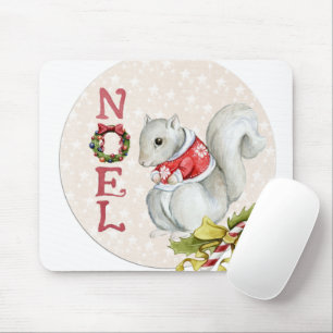 Weihnachtshörnchen-Illustration Mousepad