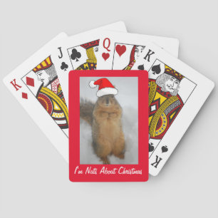 Weihnachtshörnchen mit dem Weihnachtsmann Spielkarten