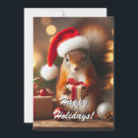 Weihnachtshörnchen mit individualisierbarer Karte<br><div class="desc">Senden Sie mit unserer Weihnachts-Eichhörnchen-Urlaubskarte saisonalen Beifall! Freuen Sie sich auf diese skurrile Weihnachtskarte mit einer charmanten Abbildung eines Eichhörnchens, das ein festliches Geschenk hält. Ideal für Naturliebhaber und Urlauber, diese Karte wird in dieser Saison mit Sicherheit Freude und Wärme verbreiten. Hauptmerkmale: Whimsical Design: Die Karte zeigt ein bezauberndes Eichhörnchen,...</div>