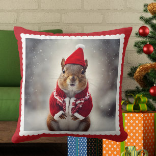 Weihnachtshörnchen Niedlich Weihnachtsausstellung Kissen