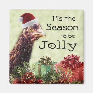 Weihnachtshuhn Tis die Jahreszeit, zum lustig zu Magnet