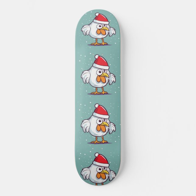 Weihnachtshühnerskateboard Skateboard (Vorderseite)