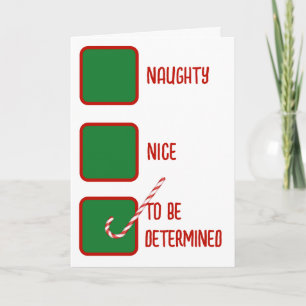 Weihnachtshumor Unartige oder Artige Kontrollkästc Karte