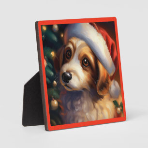 Weihnachtshund 2 fotoplatte
