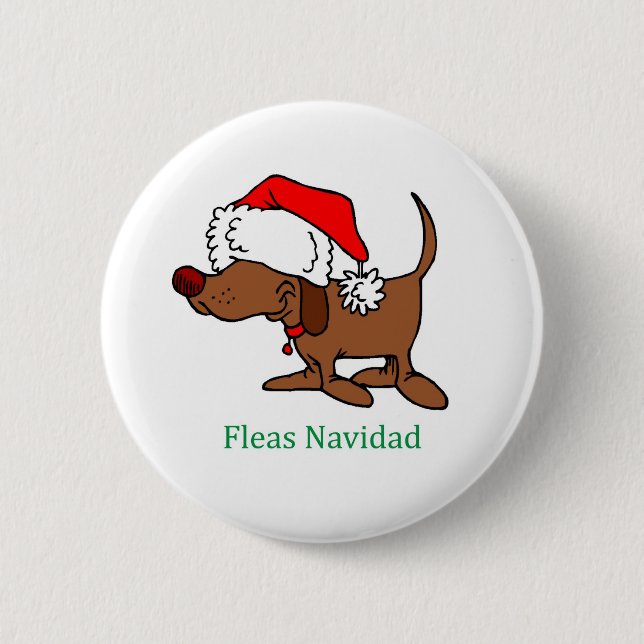 Weihnachtshund Button (Vorderseite)