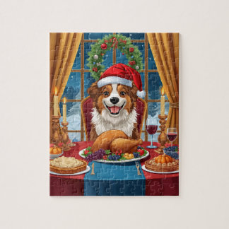 Weihnachtshund-Dinner Festliches Feiertagsfestmahl