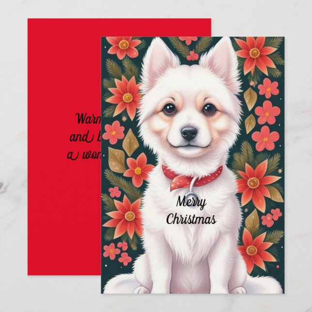 Weihnachtshund Feiertagskarte (Vorne/Hinten)