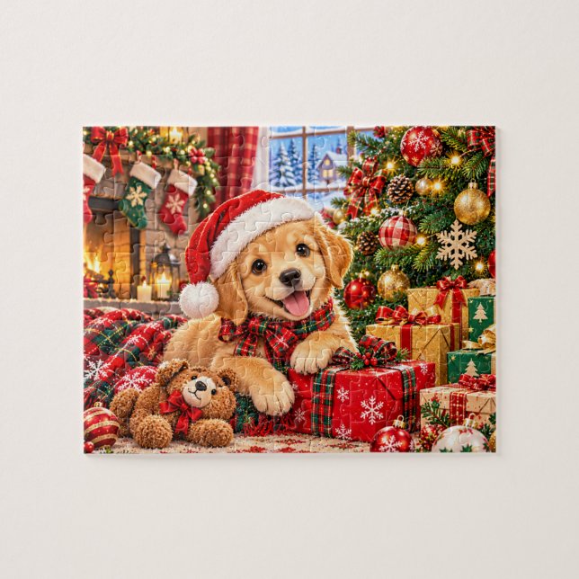 Weihnachtshund-Feiertagsszene (Horizontal)