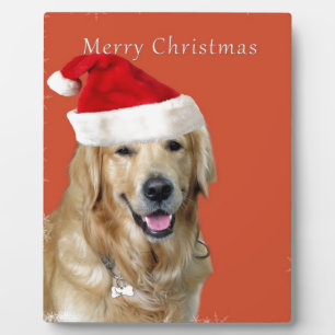 Weihnachtshund Fotoplatte
