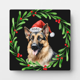 Weihnachtshund Fotoplatte