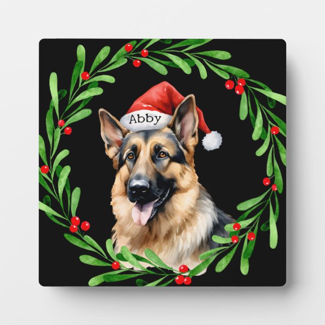 Weihnachtshund Fotoplatte (Vorderseite)