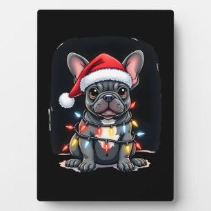 Weihnachtshund Französische Bulldogge Xmas Frenchi Fotoplatte