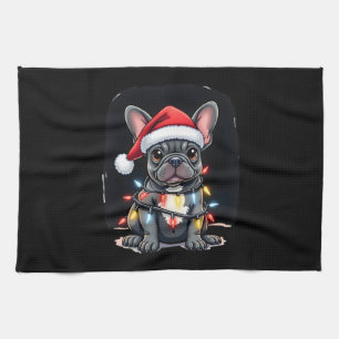Weihnachtshund Französische Bulldogge Xmas Frenchi Geschirrtuch
