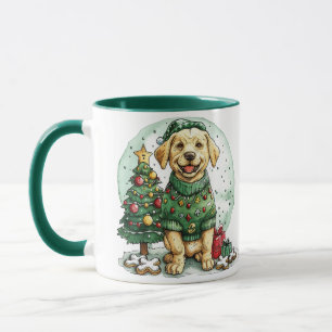 Weihnachtshund gelber Labrador Retriever Tasse