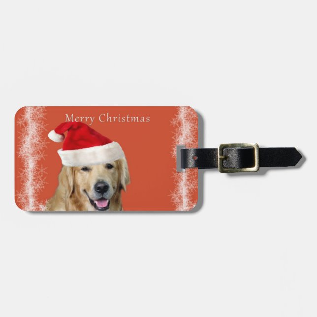 Weihnachtshund Gepäckanhänger (Vorderseite horizontal)