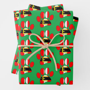 Weihnachtshund Geschenkpapier Set