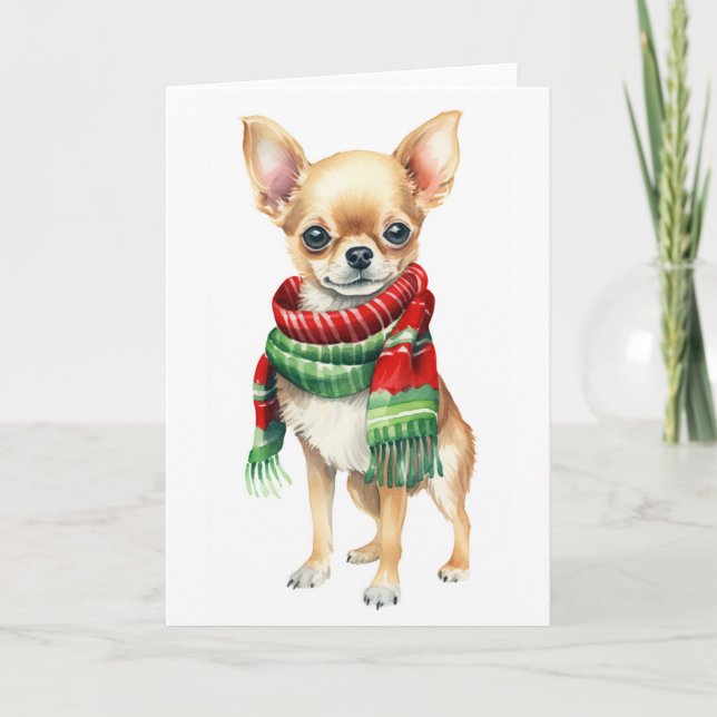 Weihnachtshund, Holiday Chihuahua BLANK Feiertagskarte (Vorderseite)