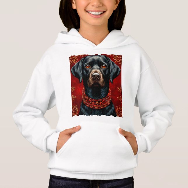 Weihnachtshund Hoodie (Vorderseite)