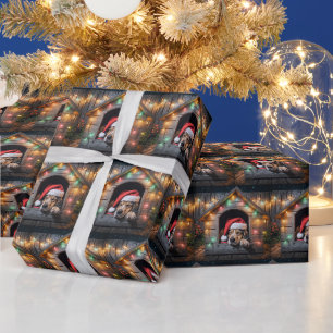 Weihnachtshund Hund in Doghouse Geschenkpapier
