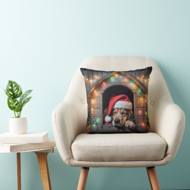 Weihnachtshund Hund in Doghouse Kissen (Stuhl )