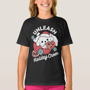 Weihnachtshund in der Weihnachtsmannmütze - Feiert T-Shirt