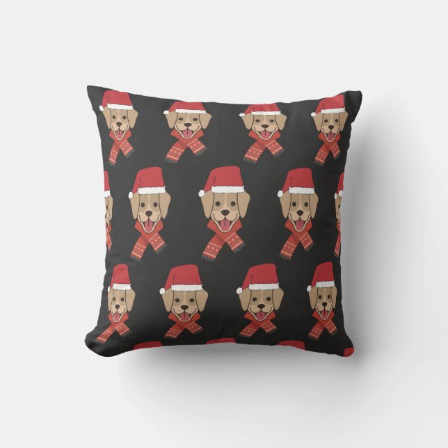 Weihnachtshund Kissen (Vorderseite)