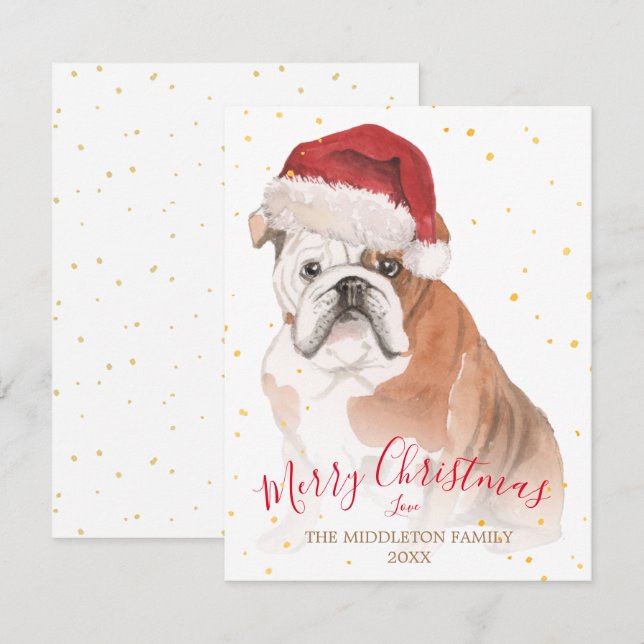 Weihnachtshund Merry Pet Besitzer Gruß (Vorne/Hinten)