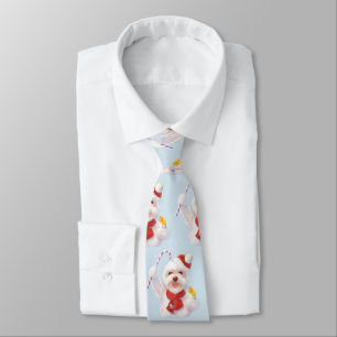 Weihnachtshund mit Candy Cane Krawatte