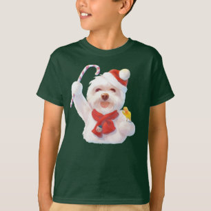 Weihnachtshund mit Candy Cane T-Shirt