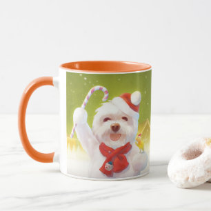 Weihnachtshund mit Candy Cane Tasse