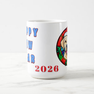 Weihnachtshund mit Santa-Hut Cartoon Kaffeetasse