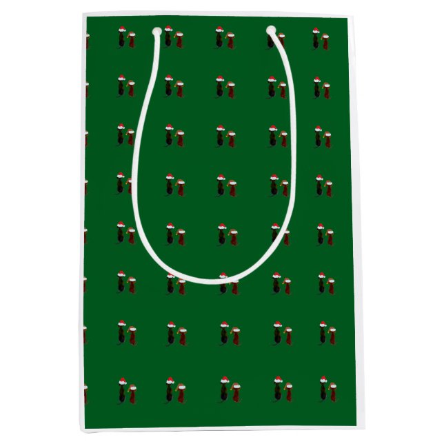 Weihnachtshund Mittlere Geschenktüte (Vorderseite)