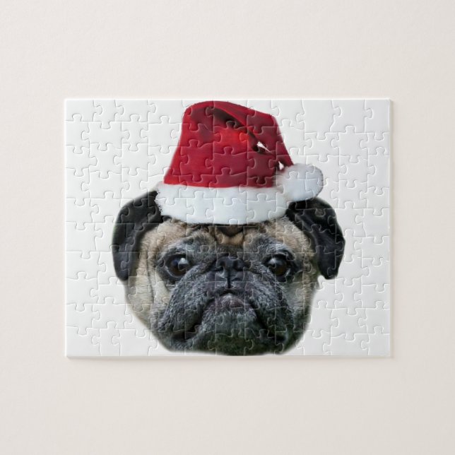 Weihnachtshund Mops (Horizontal)