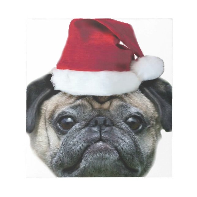Weihnachtshund Mops Notizblock (Vorderseite)