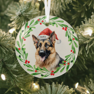 Weihnachtshund Ornament Aus Glas