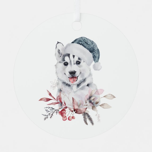 Weihnachtshund Ornament Aus Metall (Vorderseite)