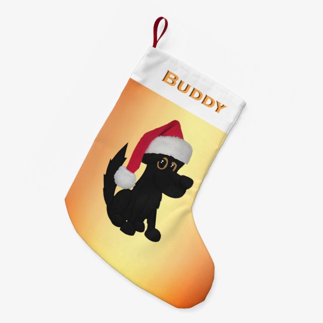 Weihnachtshund Personalisiert Kleiner Weihnachtsstrumpf (Vorderansicht (hängend))