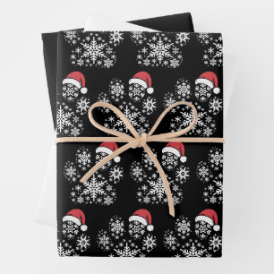Weihnachtshund Pfote Santa Hut Besitzer Geschenk Geschenkpapier Set