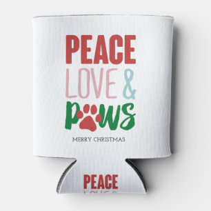Weihnachtshund Puns Santa Dogs Peace Liebe und Paw Dosenkühler