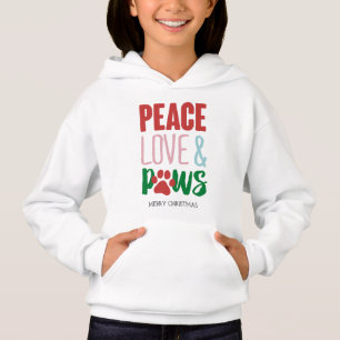 Weihnachtshund Puns Santa Dogs Peace Liebe und Paw Hoodie