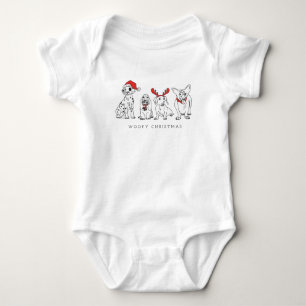 Weihnachtshund Puns Santa Dogs Woofy Weihnachten Baby Strampler