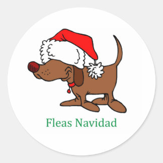 Weihnachtshund Runder Aufkleber