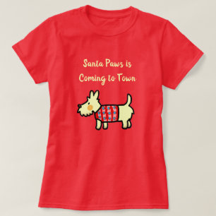 Weihnachtshund Santa Pfoten Festiver Welpe T-Shirt