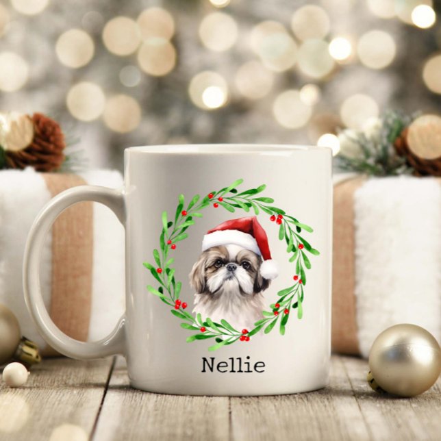 Weihnachtshund Shih Tzu Weihnachtsmann Haustier Kaffeetasse (Von Creator hochgeladen)