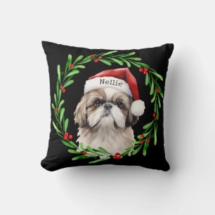Weihnachtshund Shih Tzu Weihnachtsmann Haustier Kissen