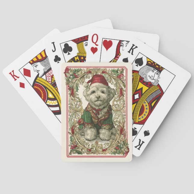 Weihnachtshund Spielkarten (Rückseite)