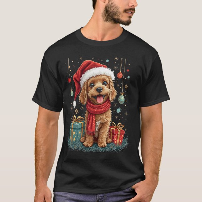Weihnachtshund T-Shirt (Vorderseite)