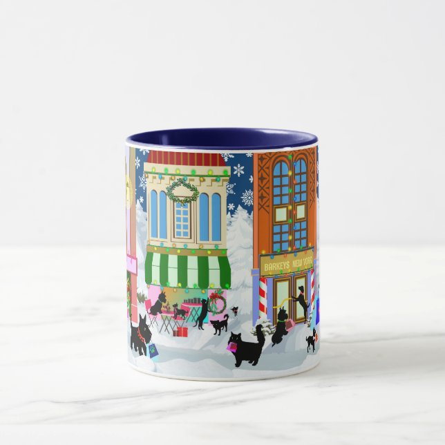 Weihnachtshund und Cat Lover Shopping Tasse (Zentrum)