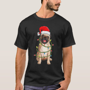 Weihnachtshund Weihnachten Mops Schlafanzug Männer T-Shirt